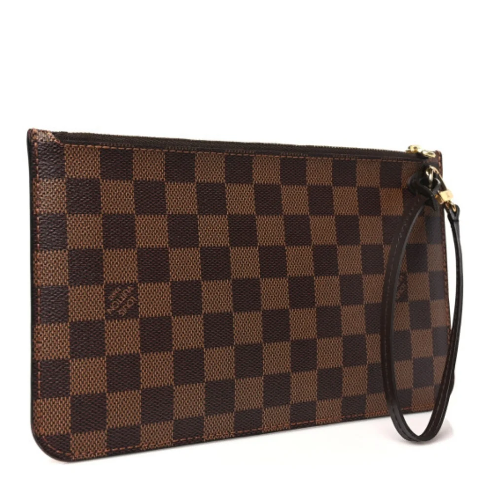 Authentic LOUIS Vuitton LV DAMIER EBENE NEVERFUL GM POCHETTE WRISTLET